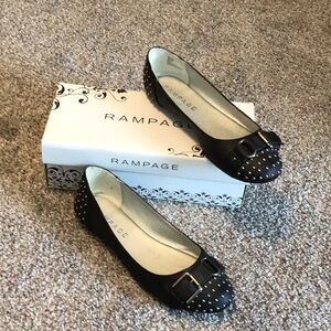 Rampage Milton black stud slip on shoes, size 8 1/2 M